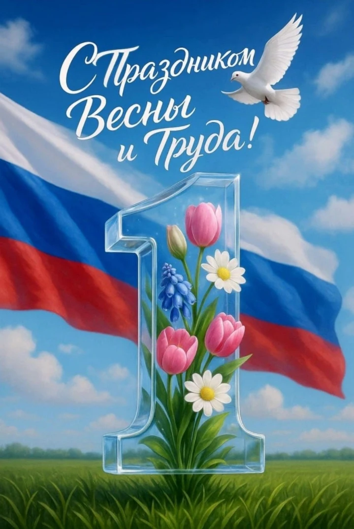 От всей души поздравляем всех с 1 Мая — Днём Весны и Труда!🕊️

Пусть этот светлый праздник наполнит