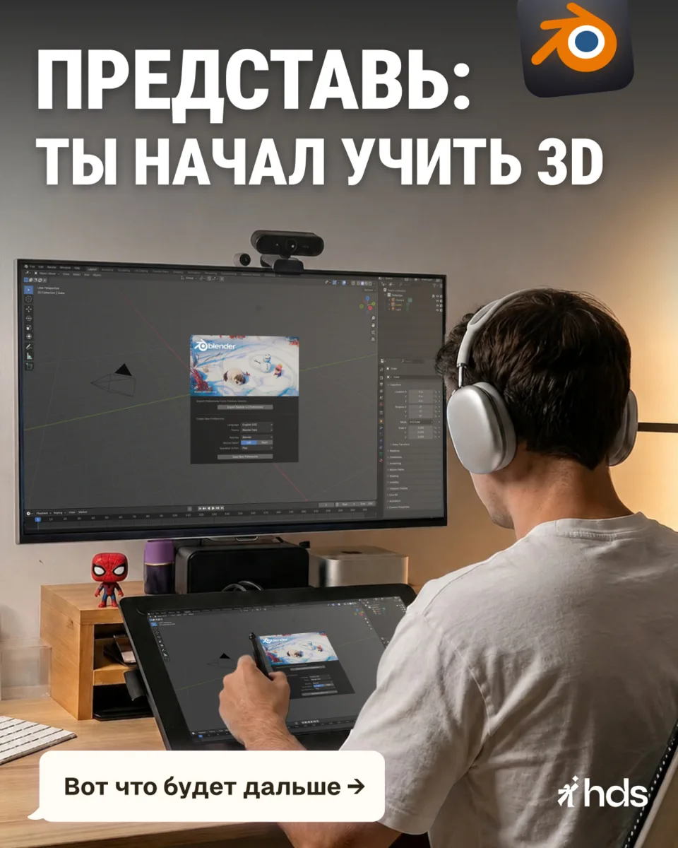 Мечтаете о 3D, но не знаете, как к нему подступиться? 📦 

Blender кажется совсем не интуитивным, 