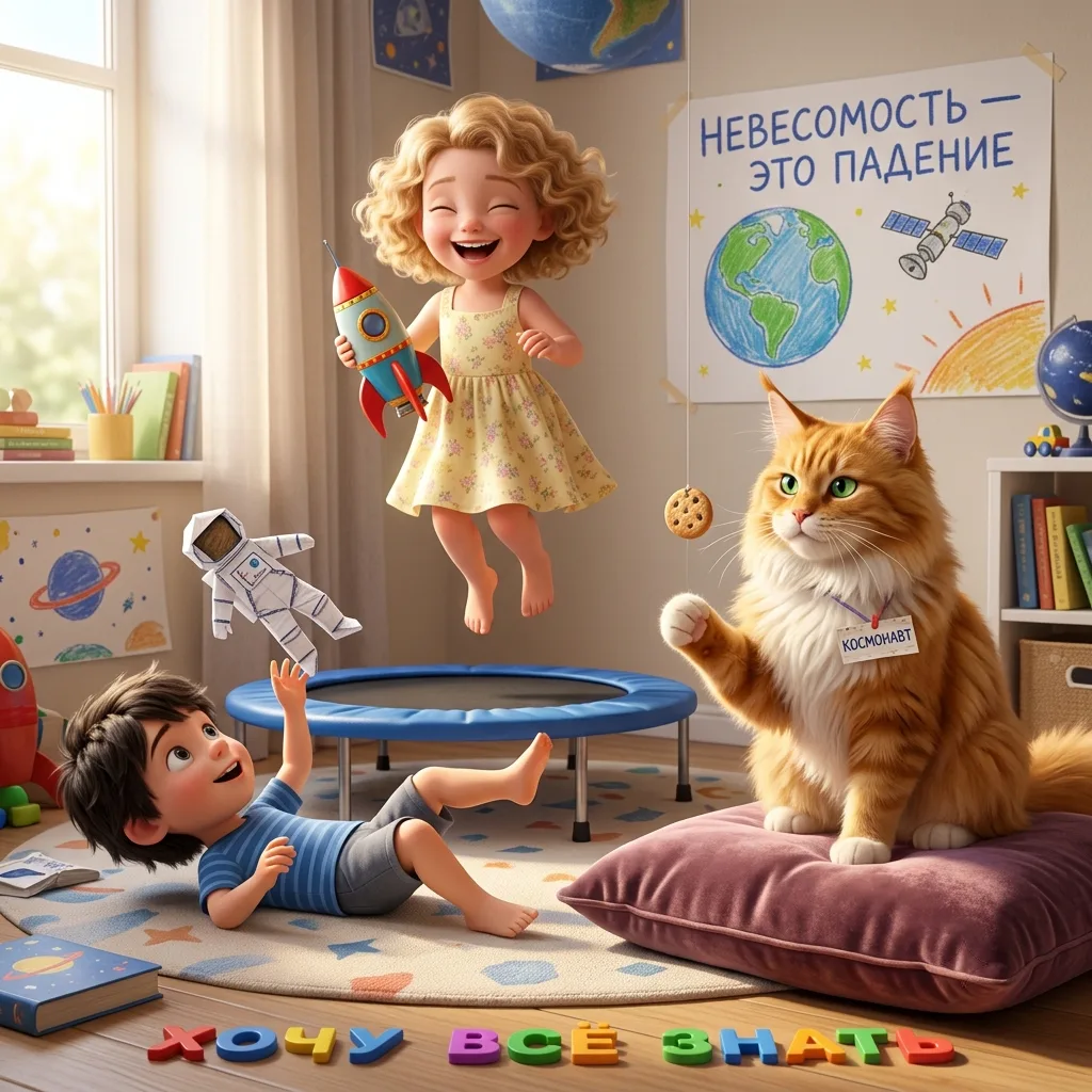 Почему в космосе невесомость? 

На Международной космической станции космонавты летают, потому что с