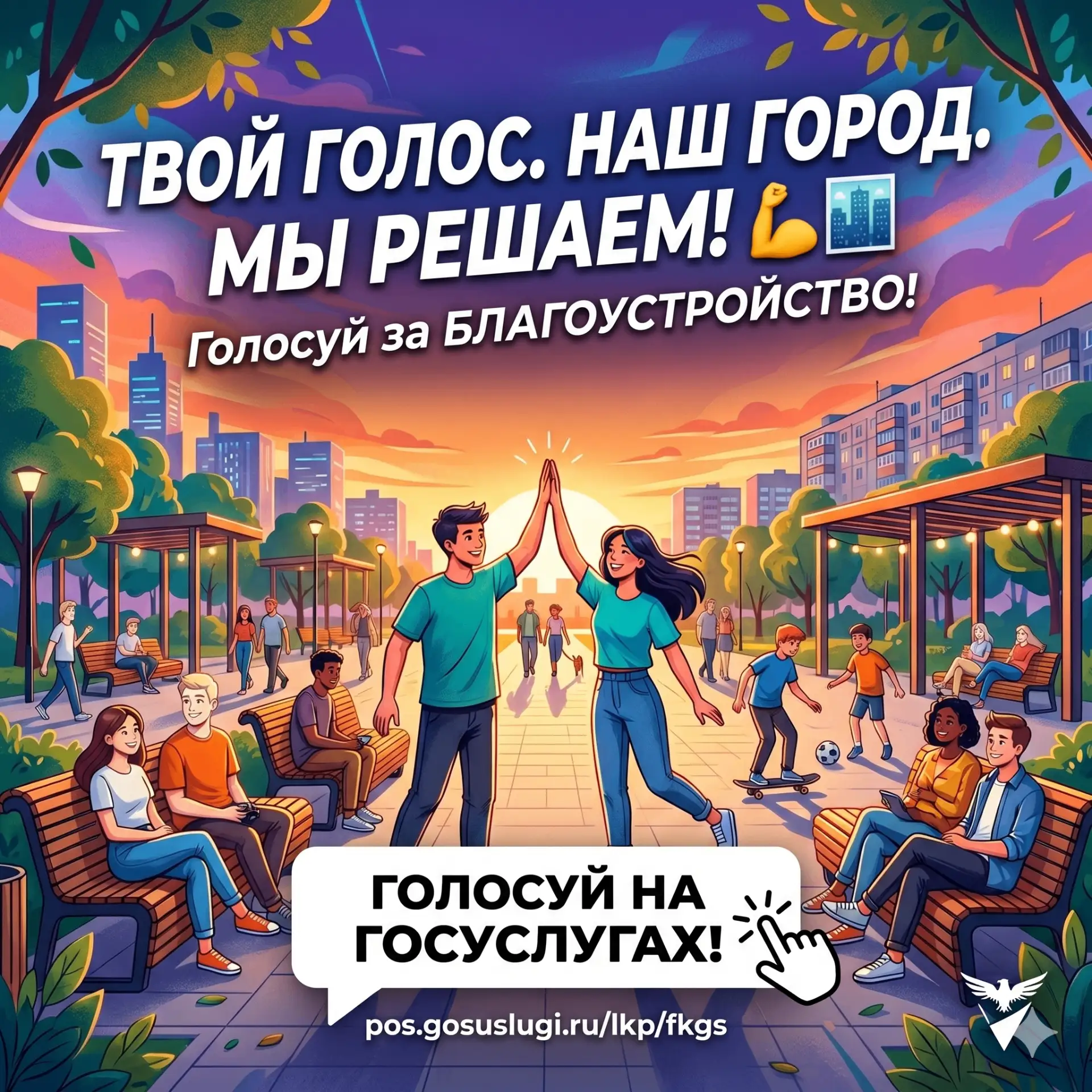Выбирайте новые крутые локации для преображения нашего города на платформе Госуслуг!
 
Переходите по