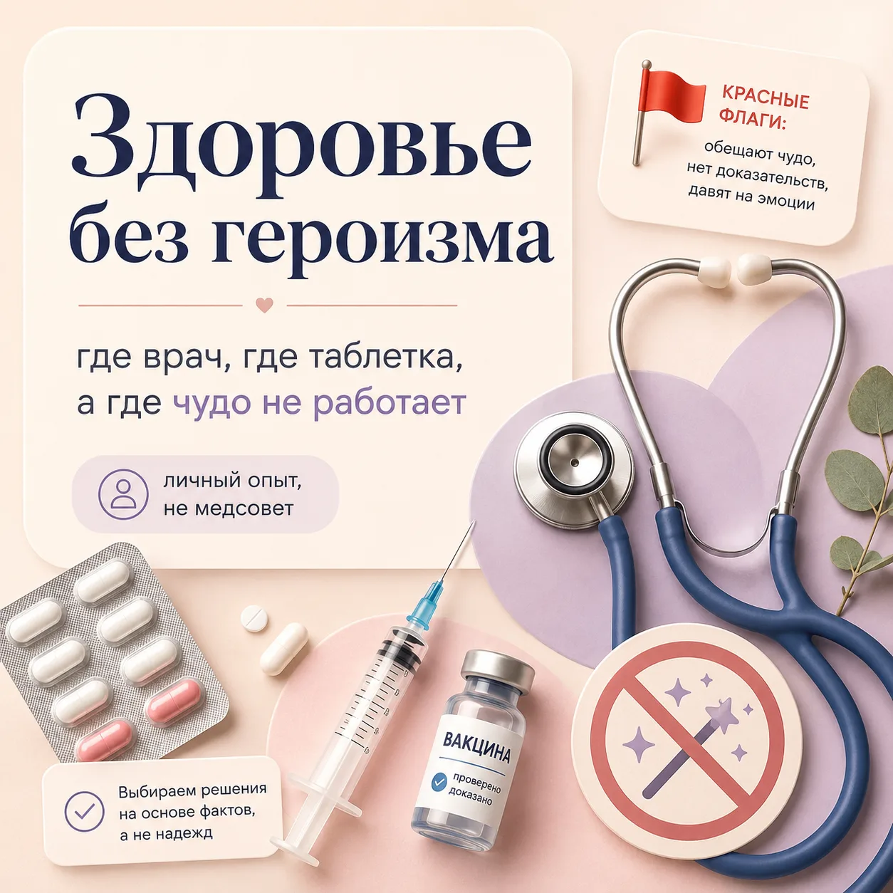 🩺 Здоровье без героизма: где врач, где таблетка, а где чудо не работает

Вопрос от вас:
⁨Добрый ден
