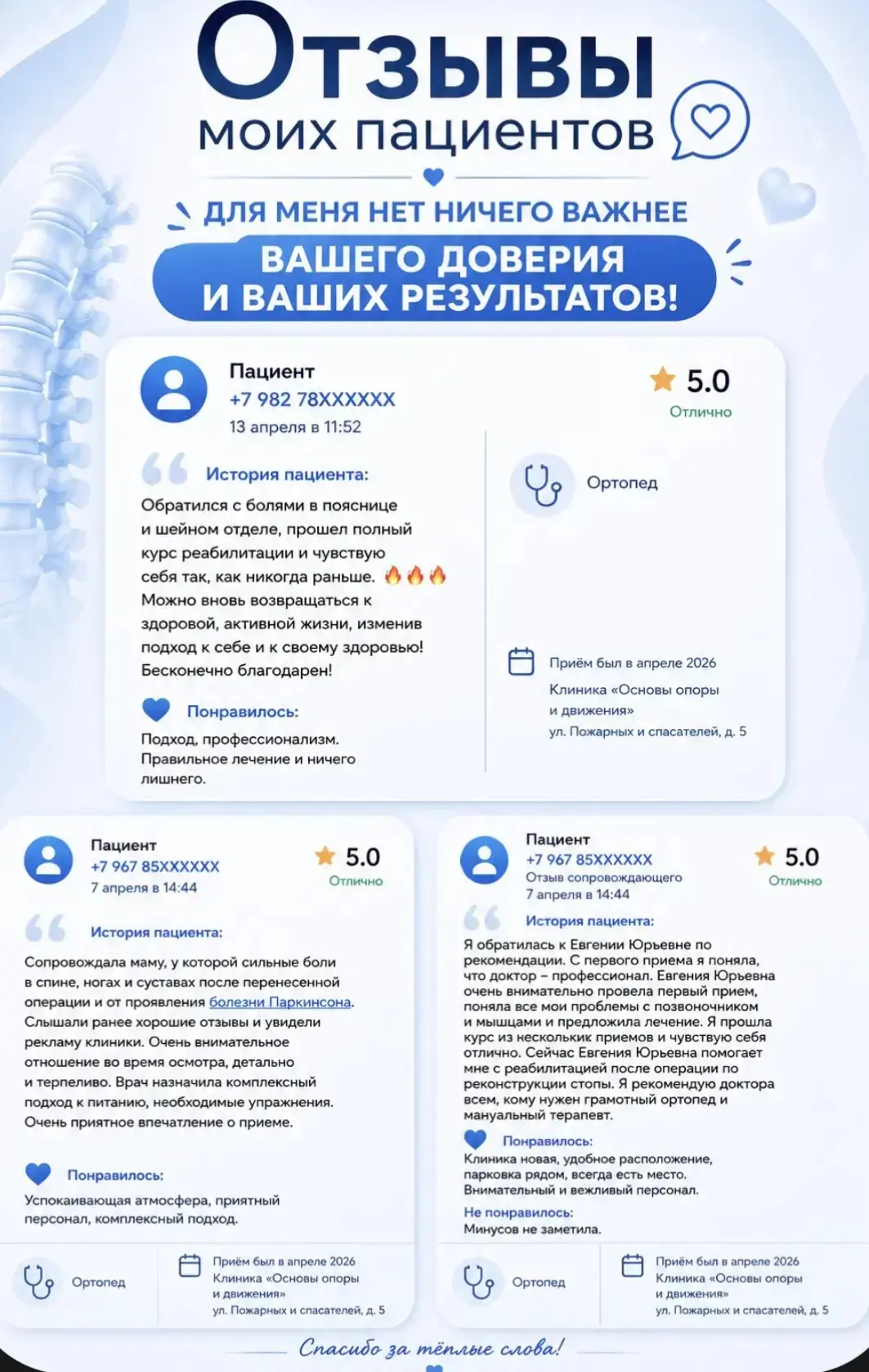 Дорогие друзья, благодарю вас за доверие! ❤️
