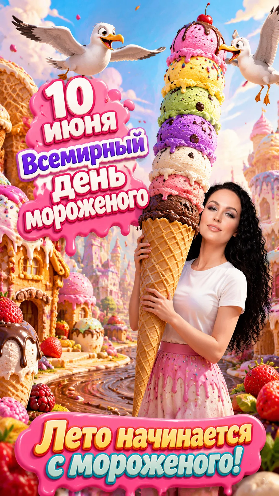 Друзья, сегодня 10 июня — День мороженого 🍦✨
И знаете, хорошо, что он именно летом, а не зимой 😄 П
