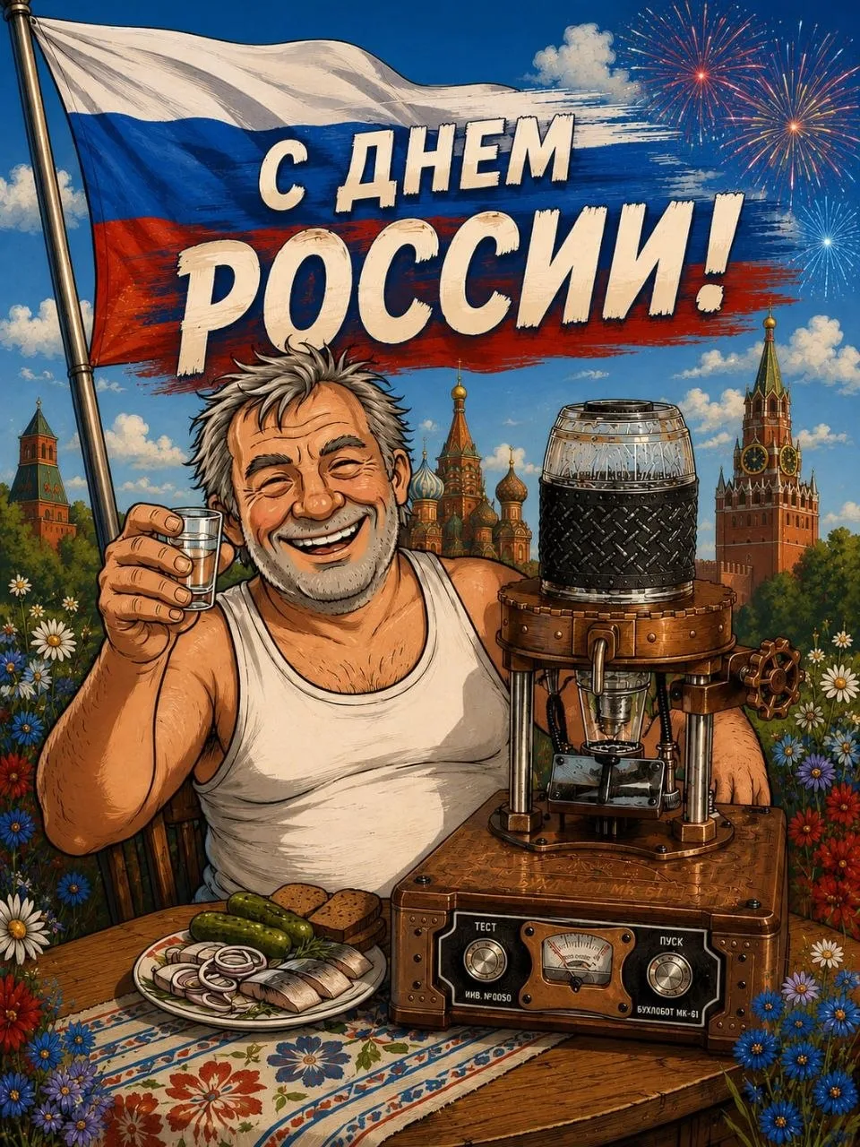 С днём России друзья ! И ещё там Михалыч передавал поздравления.