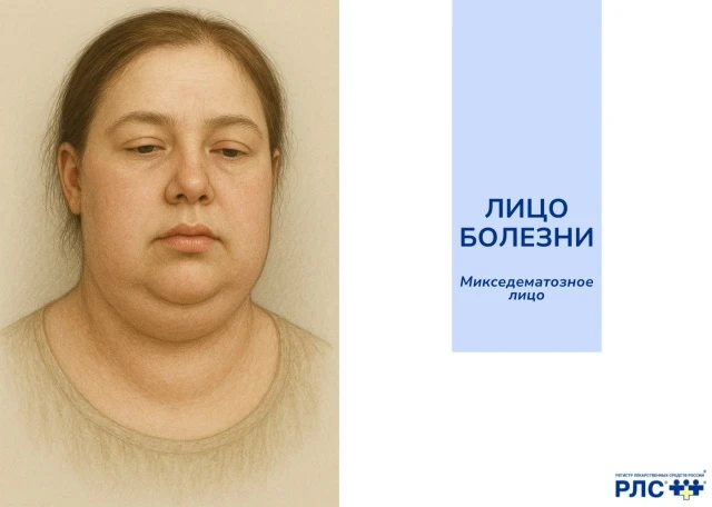Продолжаем нашу рубрику «Лицо болезни»!

Микседема — это крайняя степень гипотиреоза. Одним из самых