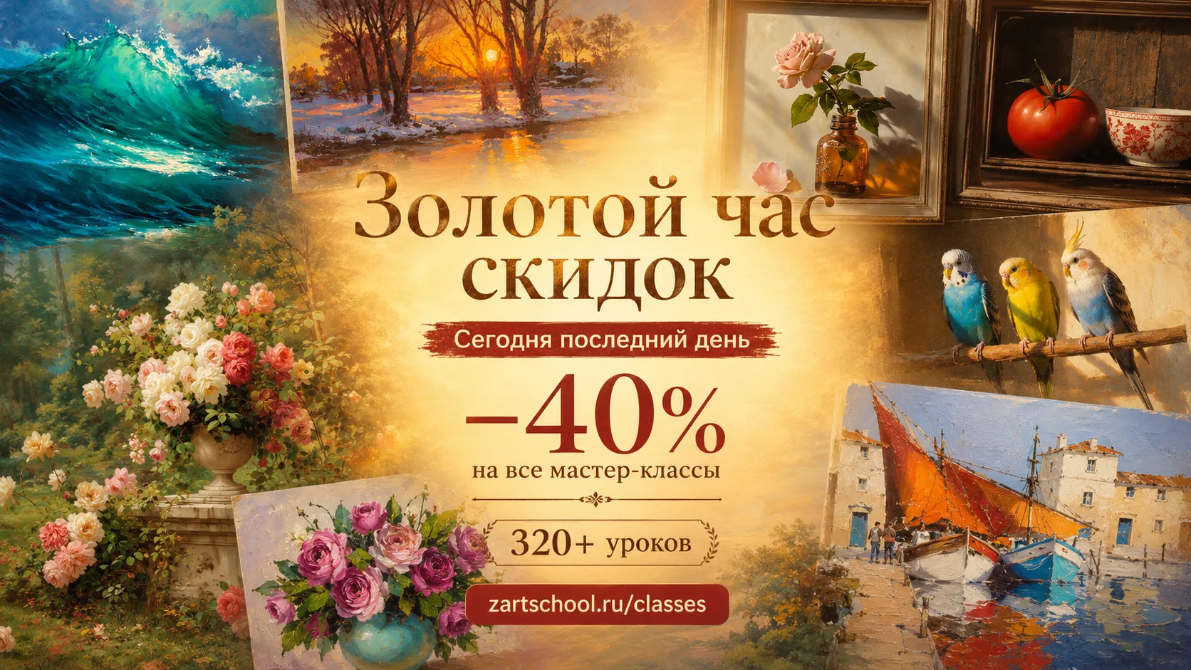 🎨 Золотой час

В живописи есть понятие «режимного времени» — тот короткий момент перед закатом, ког