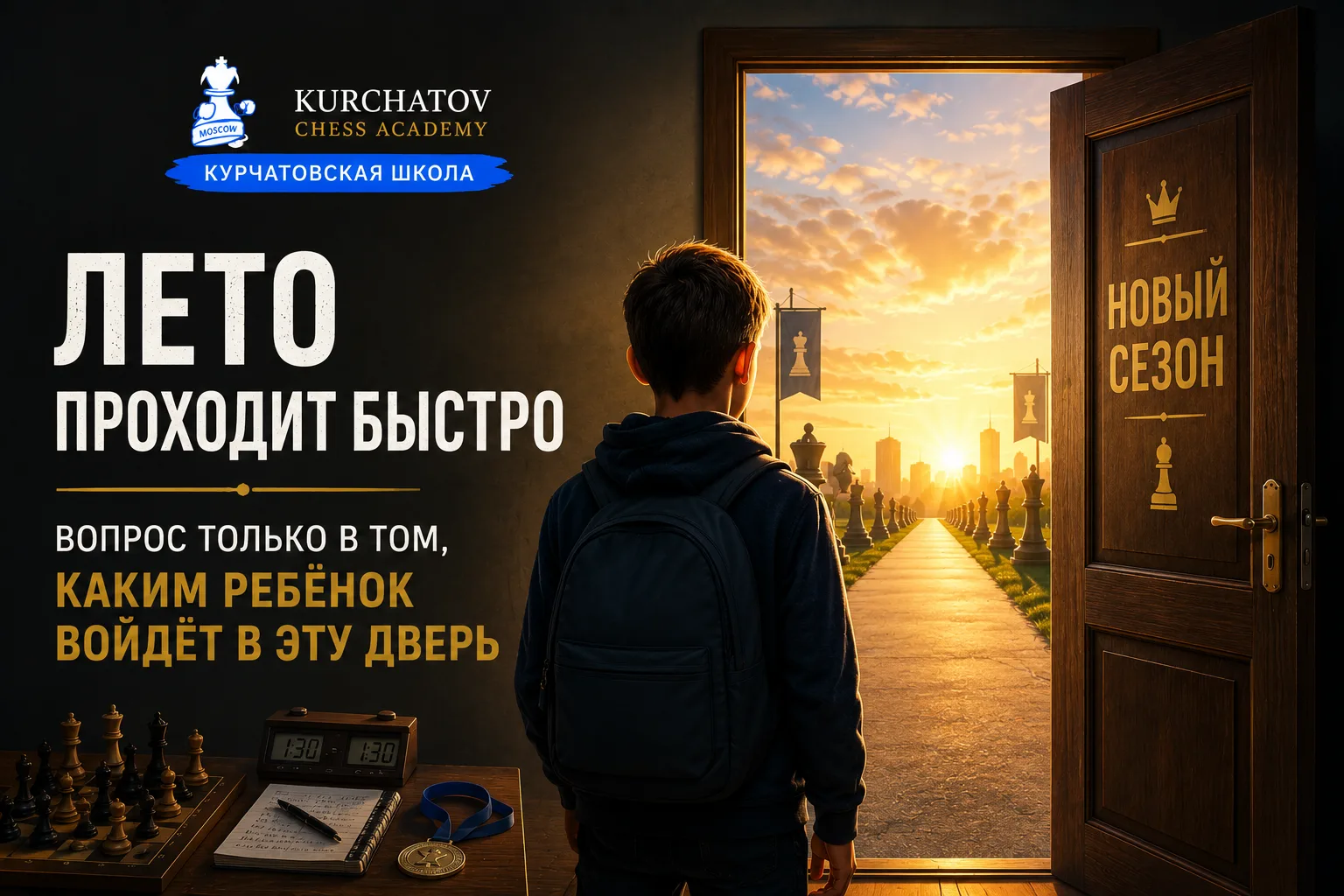 Лето проходит быстро. Вопрос только в том, каким ребёнок встретит новый шахматный сезон.
 
Кажется, 