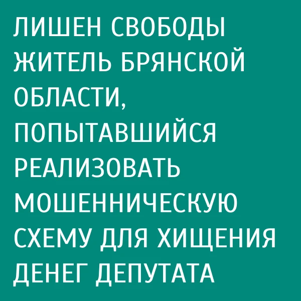 16 июня Советский районный суд г. Брянска вынес приговор 40-летнему безработному жителю Брянской обл