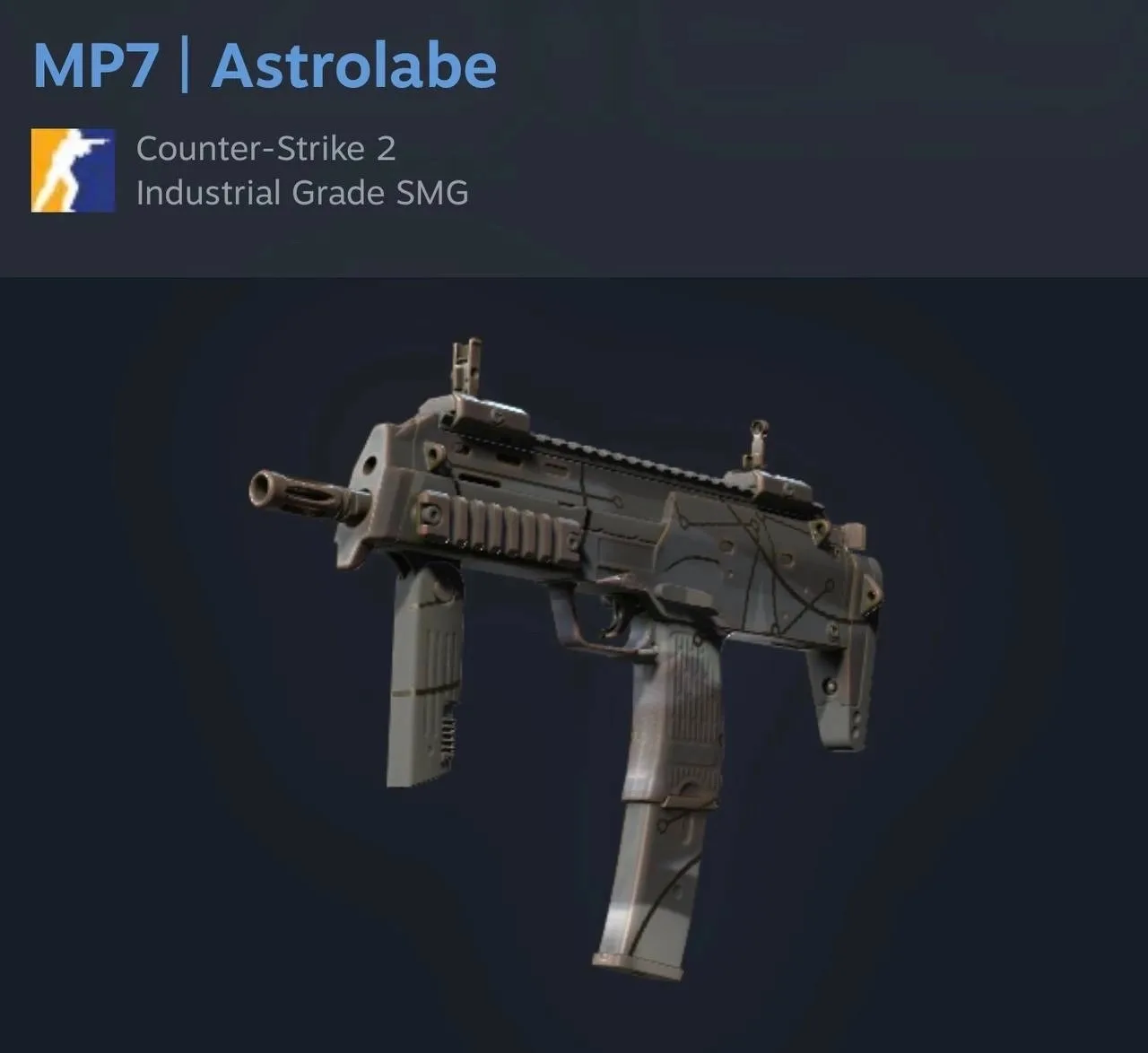 Мощнейший буст на торговой площадке steam 

MP7 | Asrolabe (FN) 

Январь 2026 г: 120₽
Актуальная цен