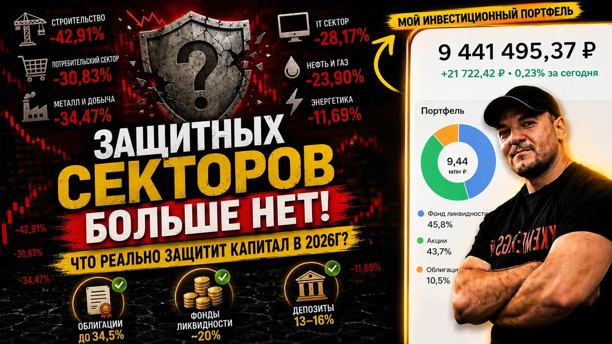 Ситуация на рынке в 2026г показала, что «защитных» секторов больше не существует❗️

В классических у
