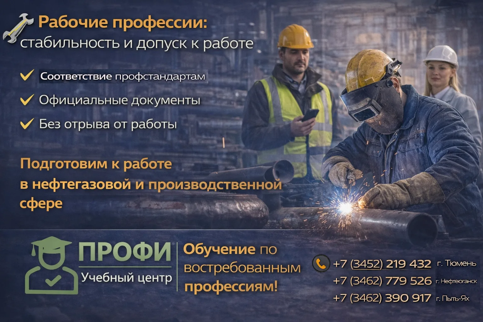 🔧 Рабочие профессии: стабильность и допуск к работе


Сегодня недостаточно просто уметь выполнять р