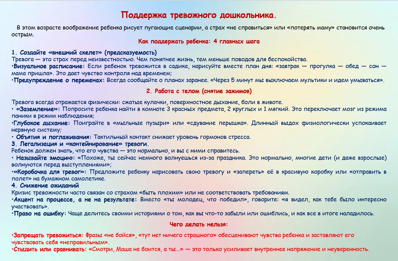 📌🖐Серия психологических консультаций!
💛️Поддержка тревожного дошкольника!

ПОДДЕРЖКА РЕБЕНКА ДОШК