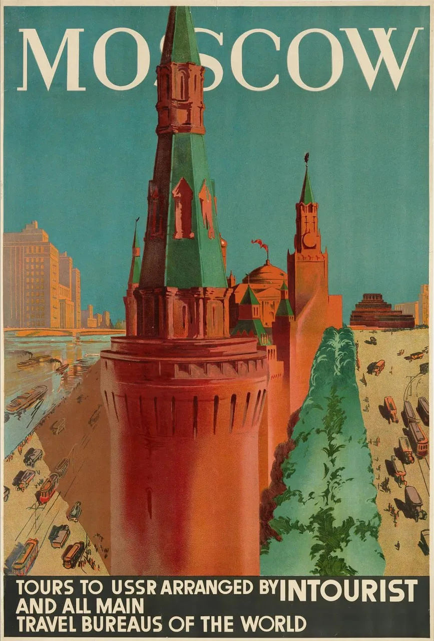 MOSCOW 
 
(Художник неизвестен) 1930 год

Привлекательный туристический постер, предназначенный для 