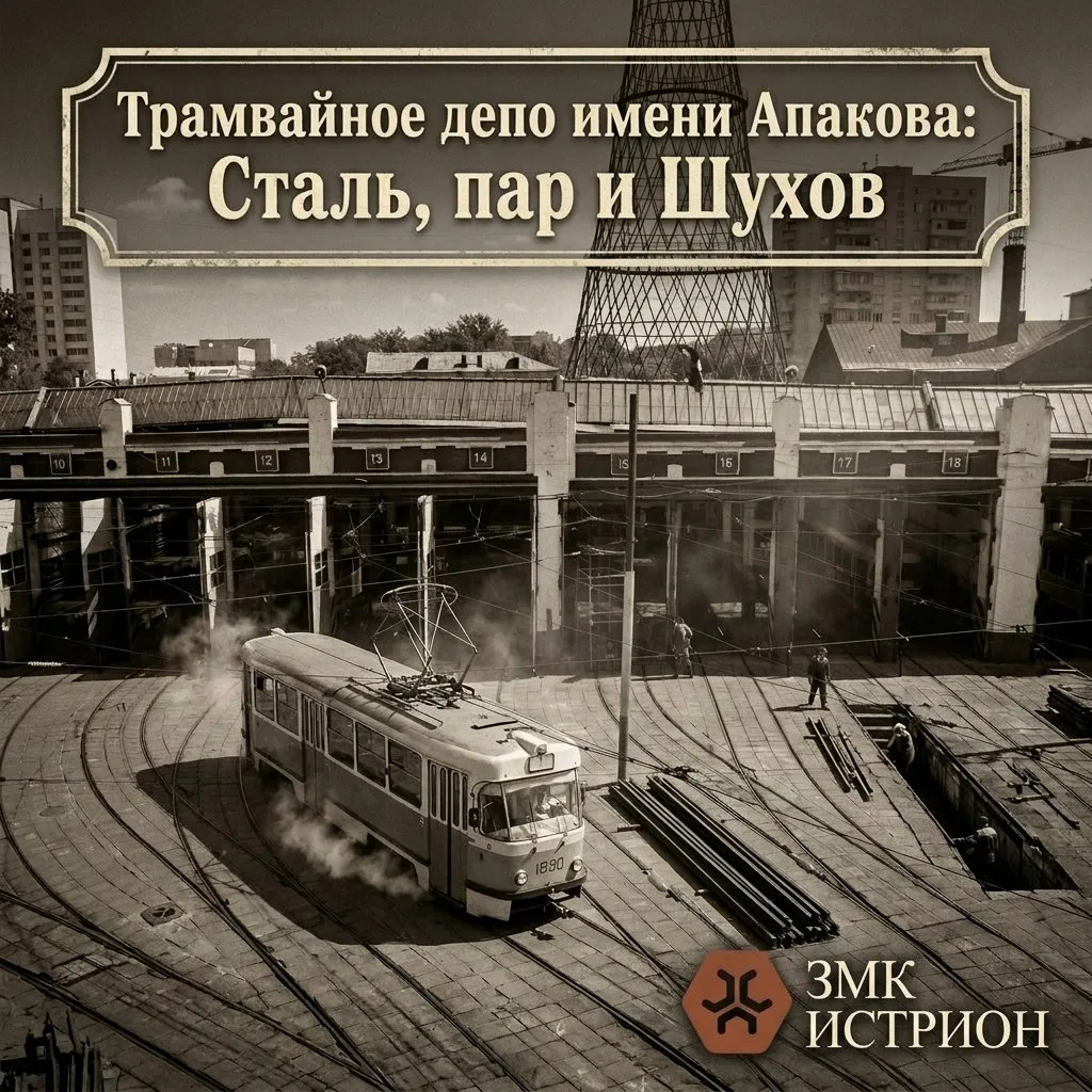 Трамвайное депо имени Апакова: сталь, пар и Шухов🚋

💡В 1909 году на Шаболовке открылось здание, ко