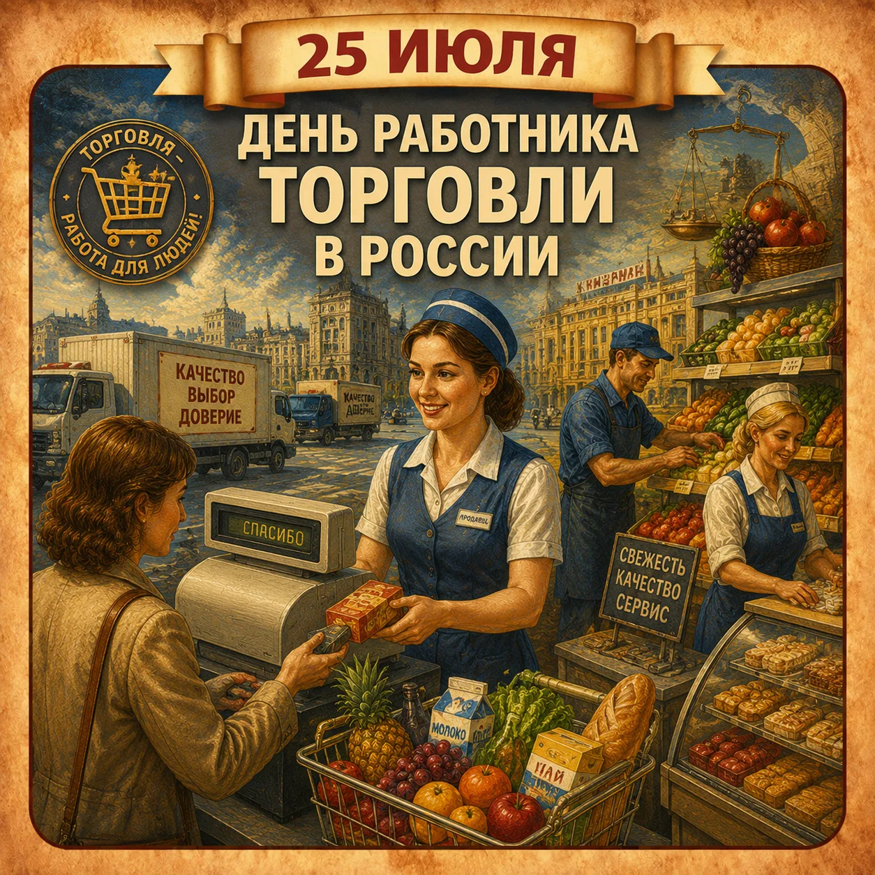 🏩25 июля - День работника торговли в России

В свой профессиональный праздник, отмечаемый в четверт