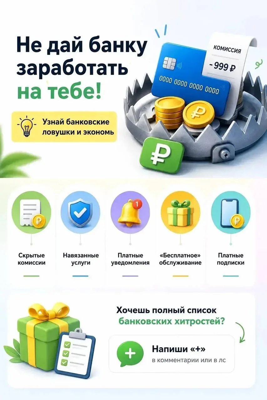 ⚠️ Каждый второй попадается на эти банковские ловушки!

Скрытые комиссии, навязанные услуги и другие