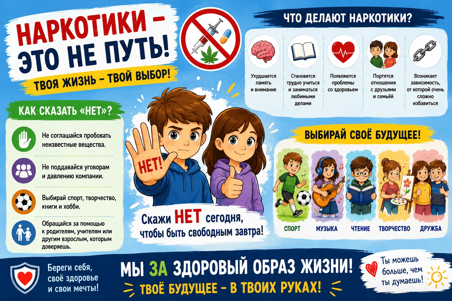 🚫 Наркотики: правда, которую важно знать
Иногда может показаться, что наркотики — это что-то далёко