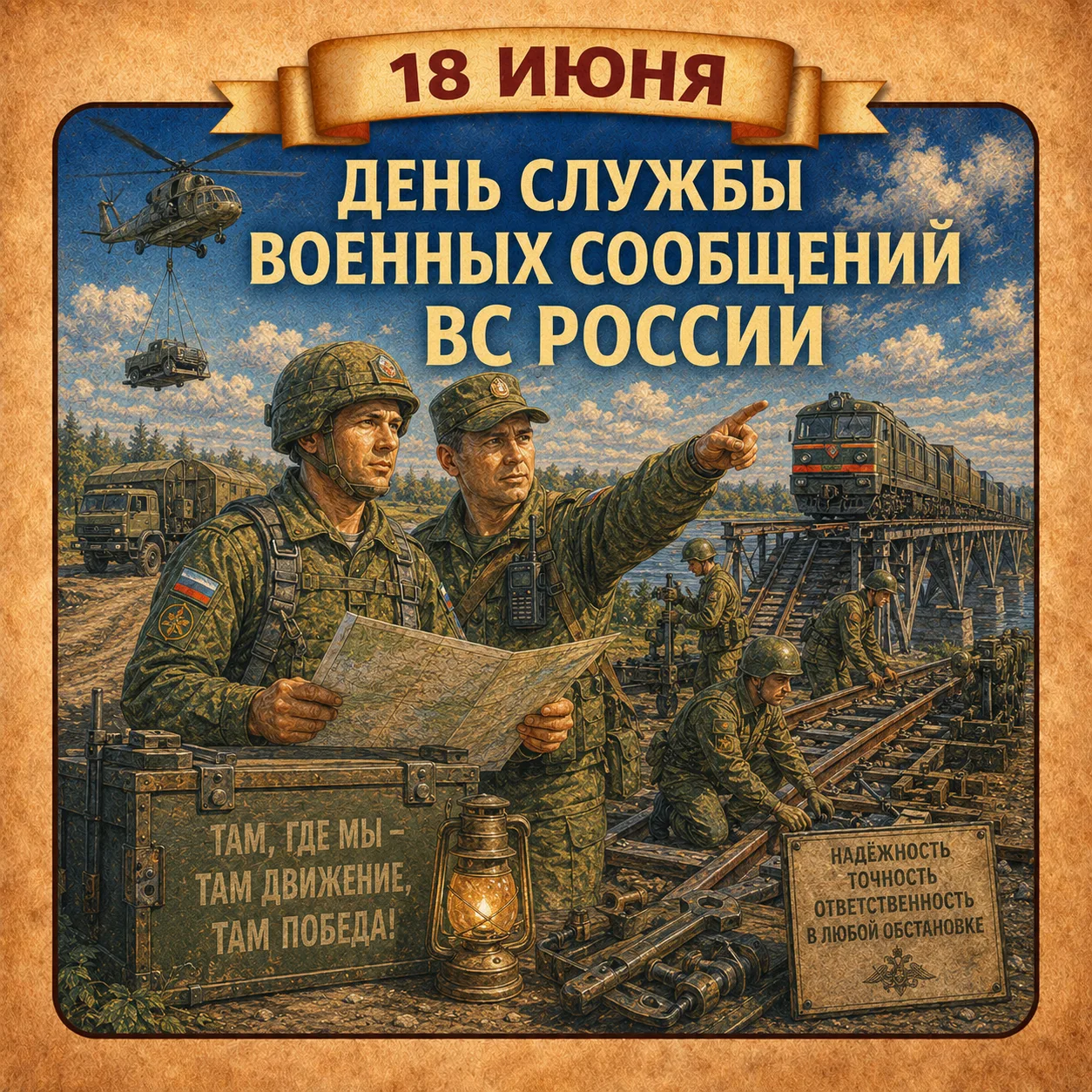 ✉️18 июня - День службы военных сообщений Вооруженных Сил России

Служба военных сообщений является 