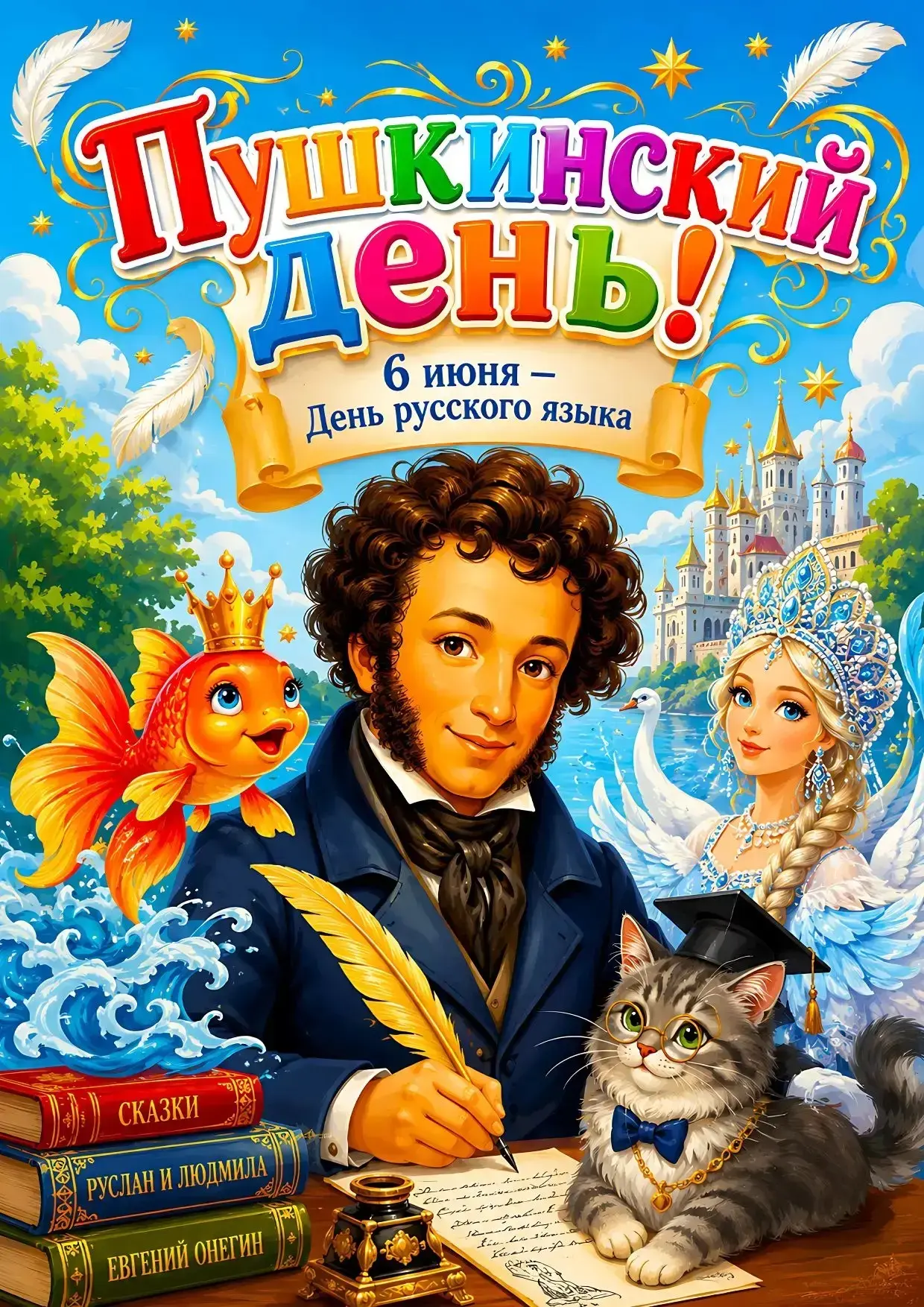 Сегодня -Пушкинский день!
Вместе с Днём русского языка  дети из группы « Капелька» окунулись в волше