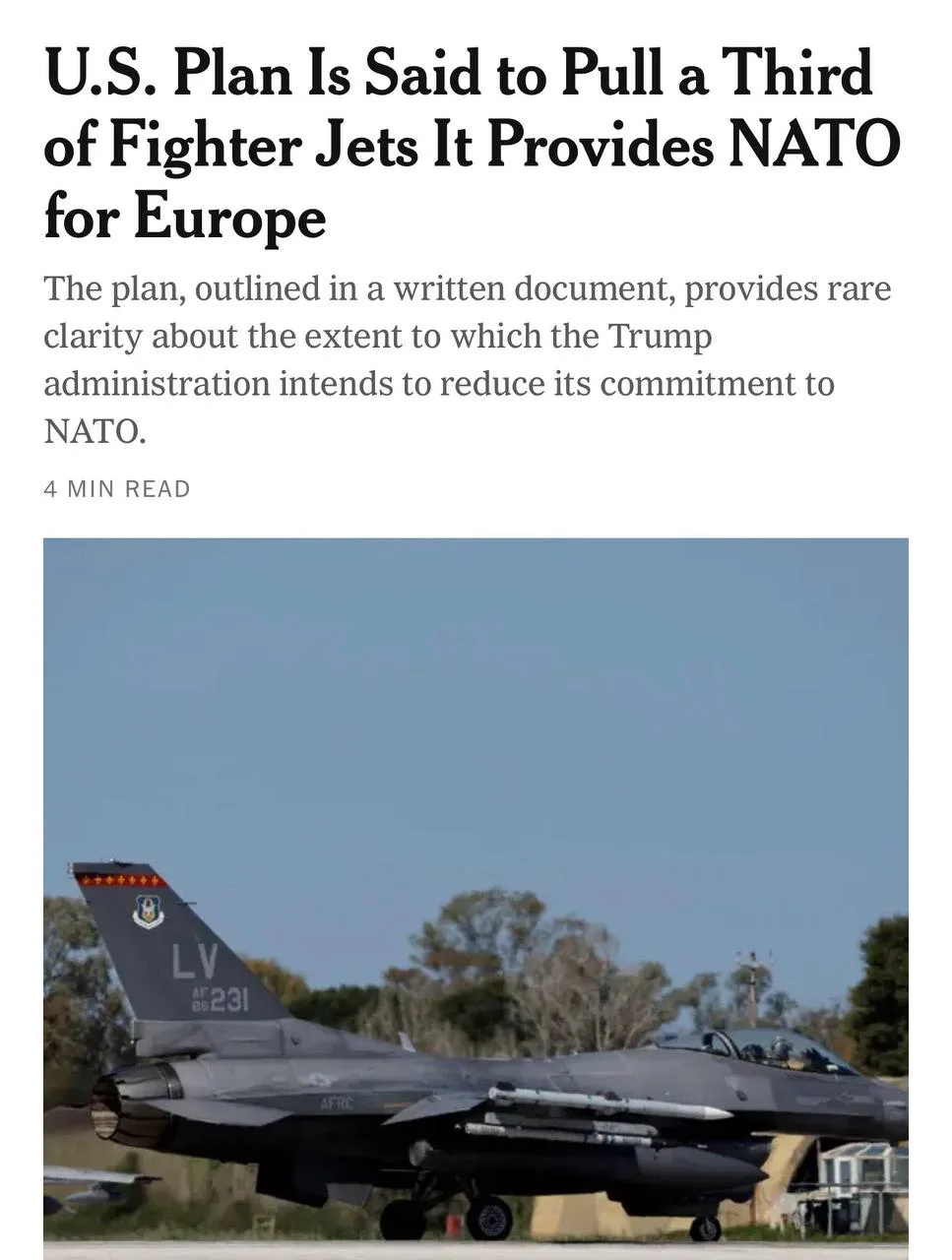 ⚡️США планируют существенно сократить объем военных сил и средств, выделяемых для операций НАТО в Ев