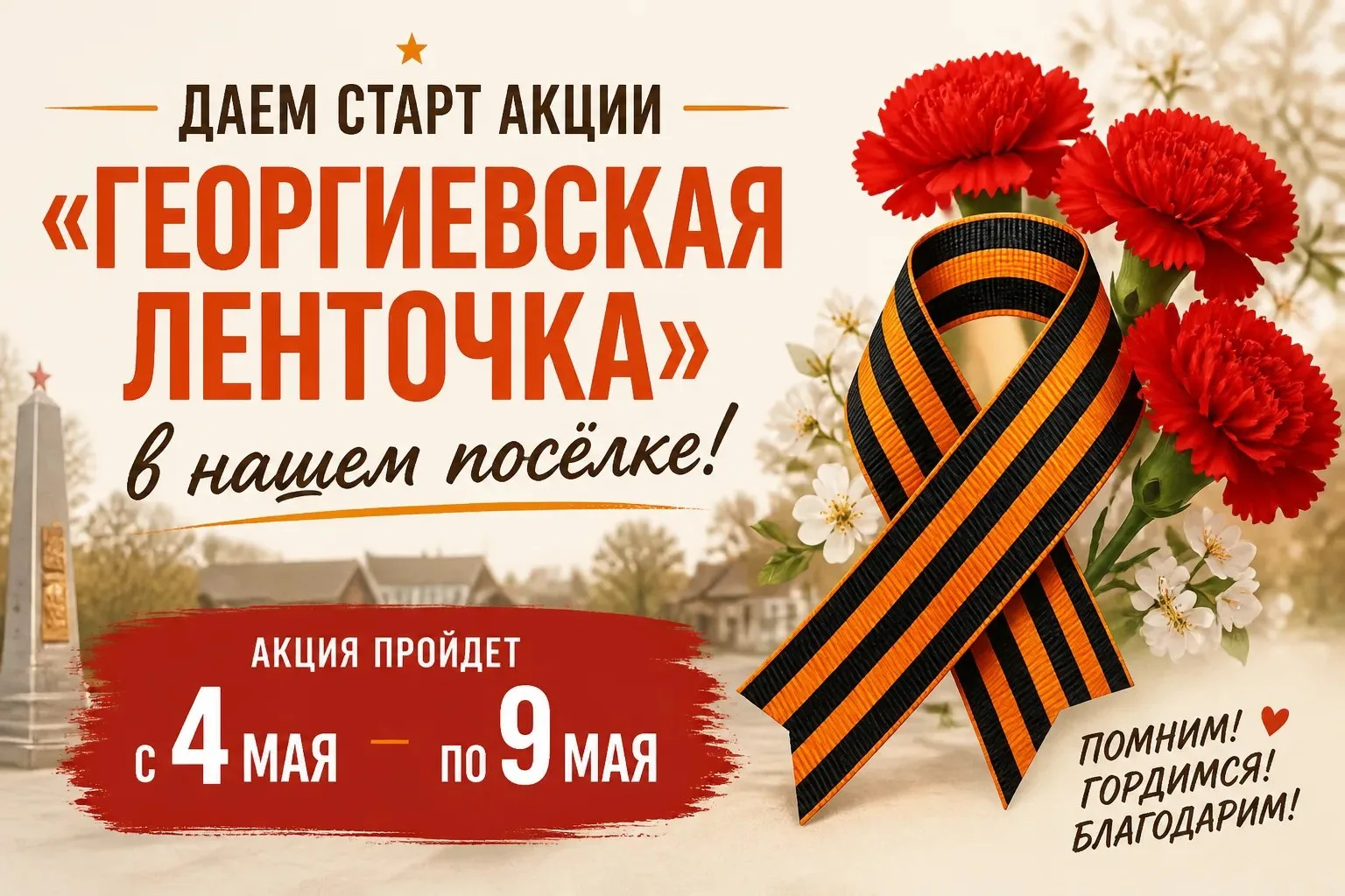 #геогиевскаяленточка
#МыПомнимМыГордимся

В  посёлке Красная зажглась искра
 памяти  -
 стартовала а