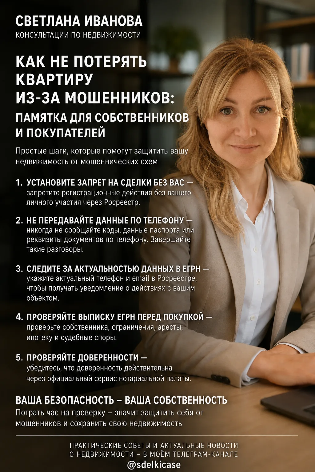 ➡️ Пересылайте памятку родственникам и близким - это поможет сохранить недвижимость, деньги и нервы 