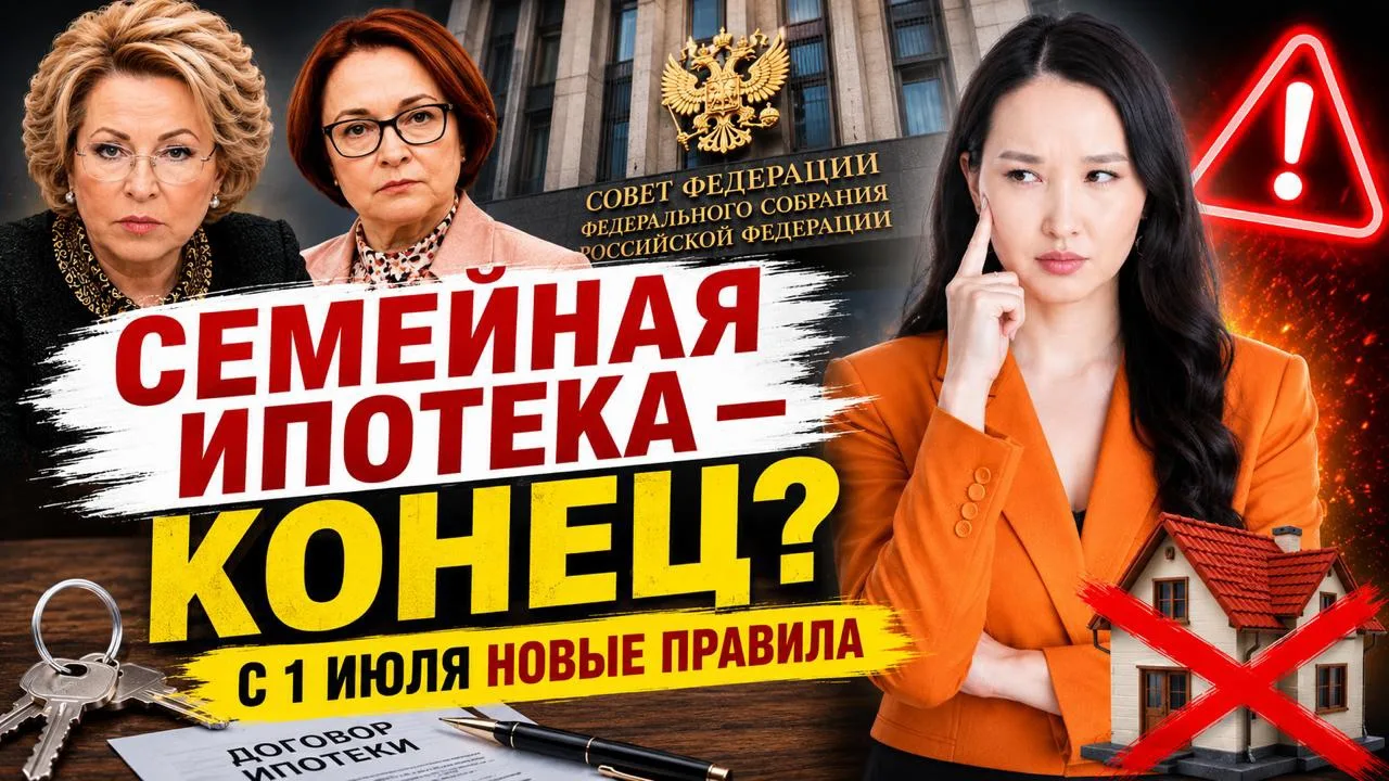 С 1 июля семейная ипотека для семей с одним ребёнком 
может подорожать с 6% до 12%. 
Разница в плате