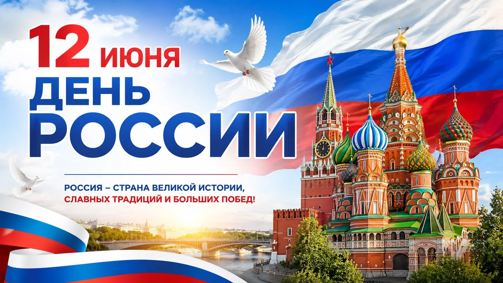 Дорогие ребята, уважаемые родители и учителя!

12 июня мы отмечаем важный праздник — День России! 🇷