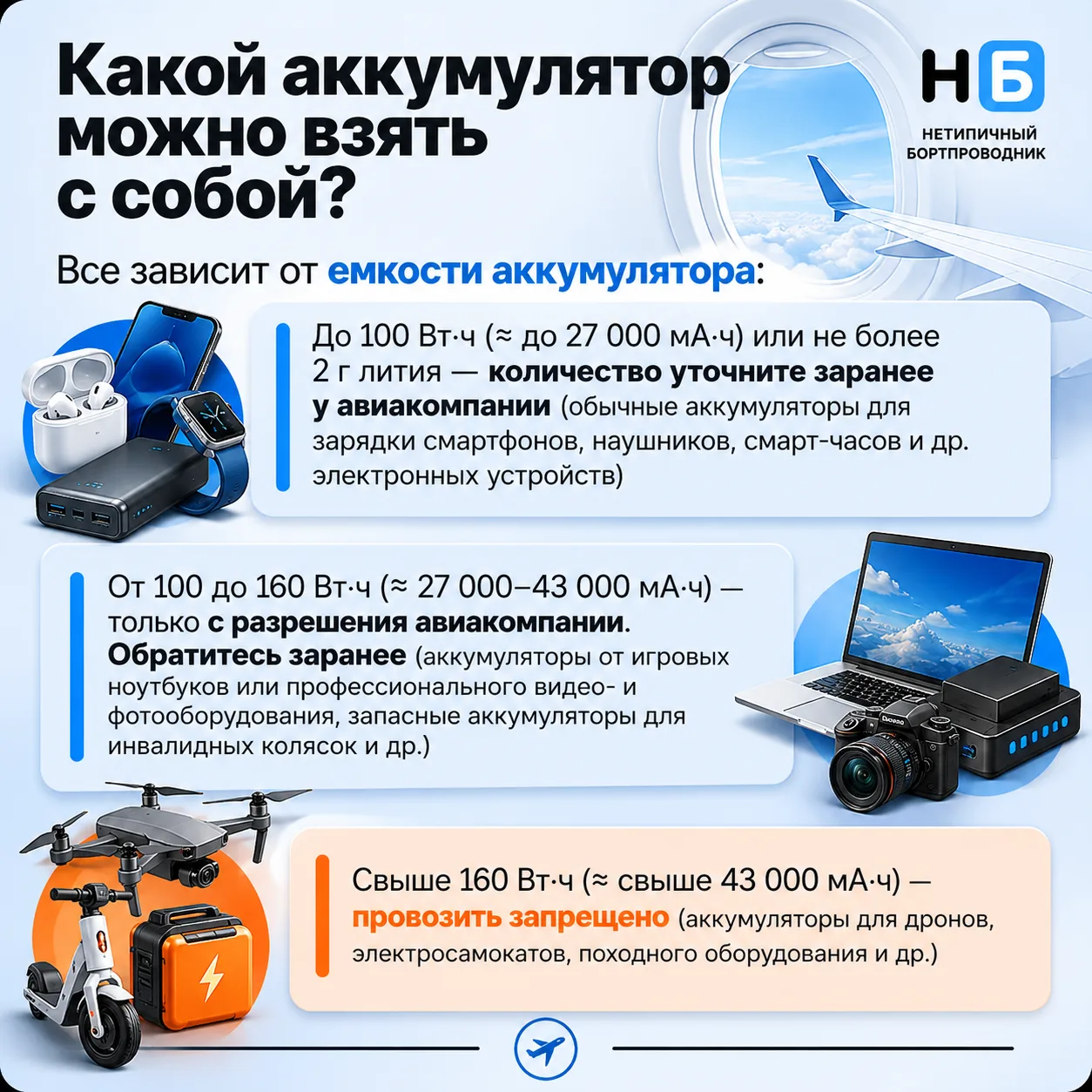 Новые правила перевозки Pawer bank. Сохраняй!