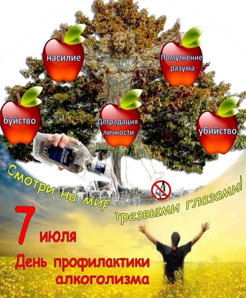 ⛔"Выбираю трезвость!"
В июле ежегодно отмечается ДЕНЬ ПРОФИЛАКТИКИ АЛКОГОЛИЗМА.
❗Алкоголизм – это се