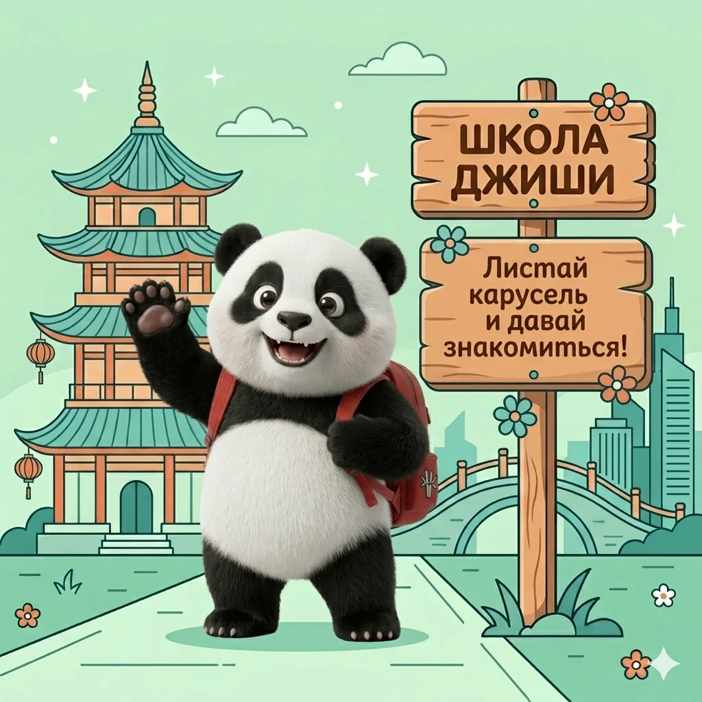🐼 ПРИВЕТ! ДАВАЙ ЗНАКОМИТЬСЯ!
Мы — ШКОЛА ДЖИШИ, современное пространство китайского языка. Мы убрали