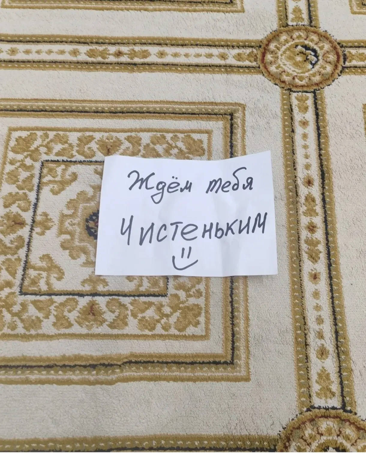 Получили вместе c ковром записку)

Хорошо, когда дома ждут 🤗