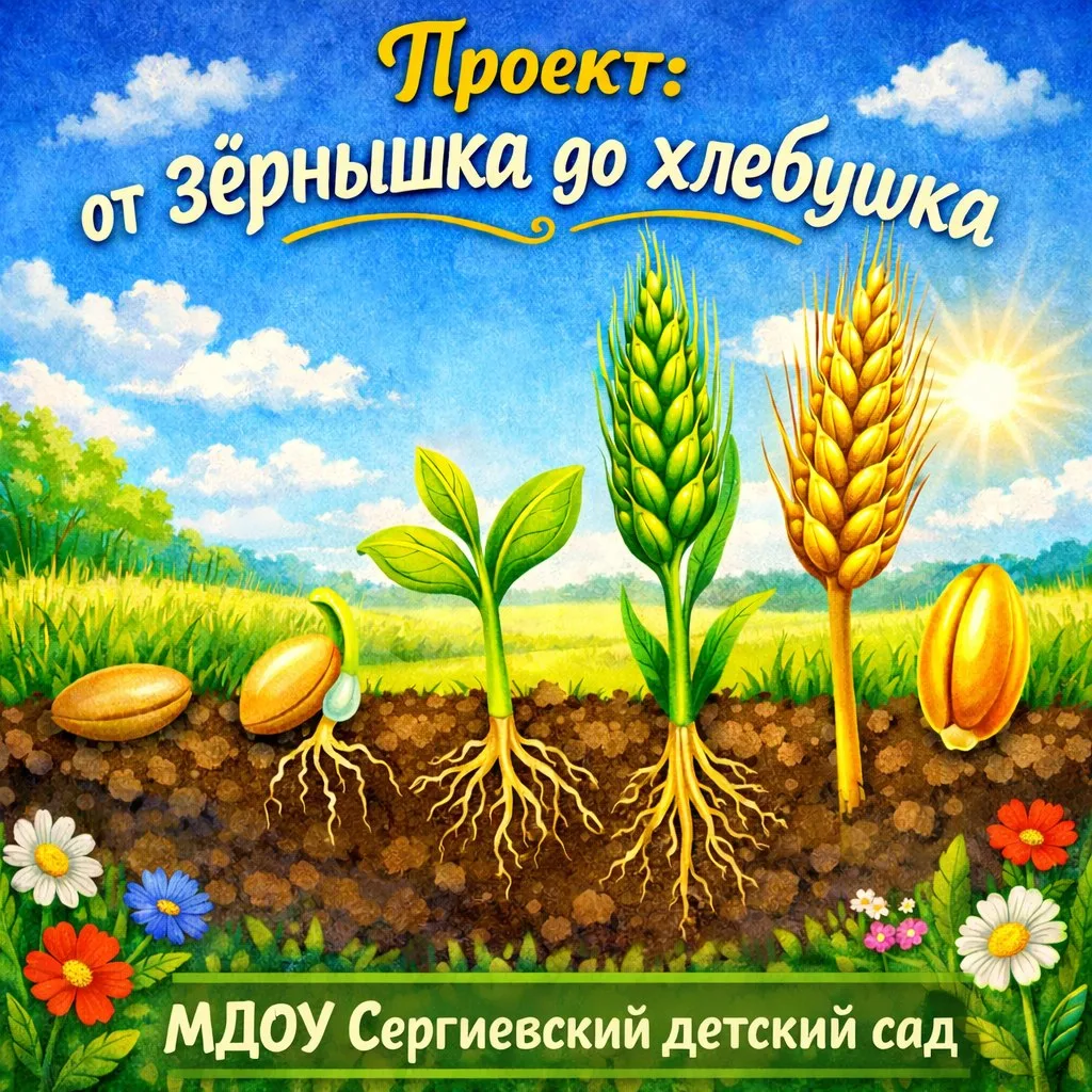 🌾 Внимание! Стартует проект!
Наш детский сад участвует в районном проекте «От зёрнышка к хлебушку» 