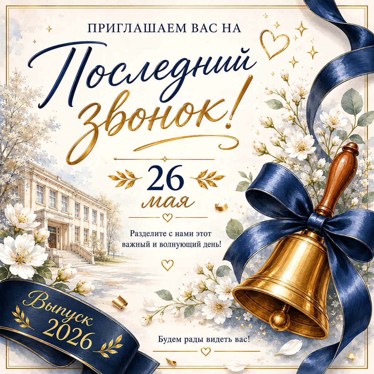 🎉26 мая в нашей школе пройдёт главный праздник уходящей весны — Последний звонок. Этот день — трога