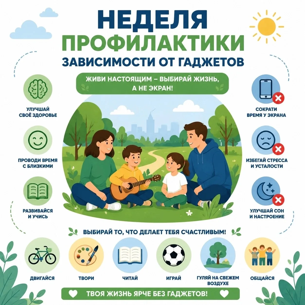 Неделя профилактики зависимости от гаджетов! 📱

С 15 по 21 июня объявлена неделя профилактики завис