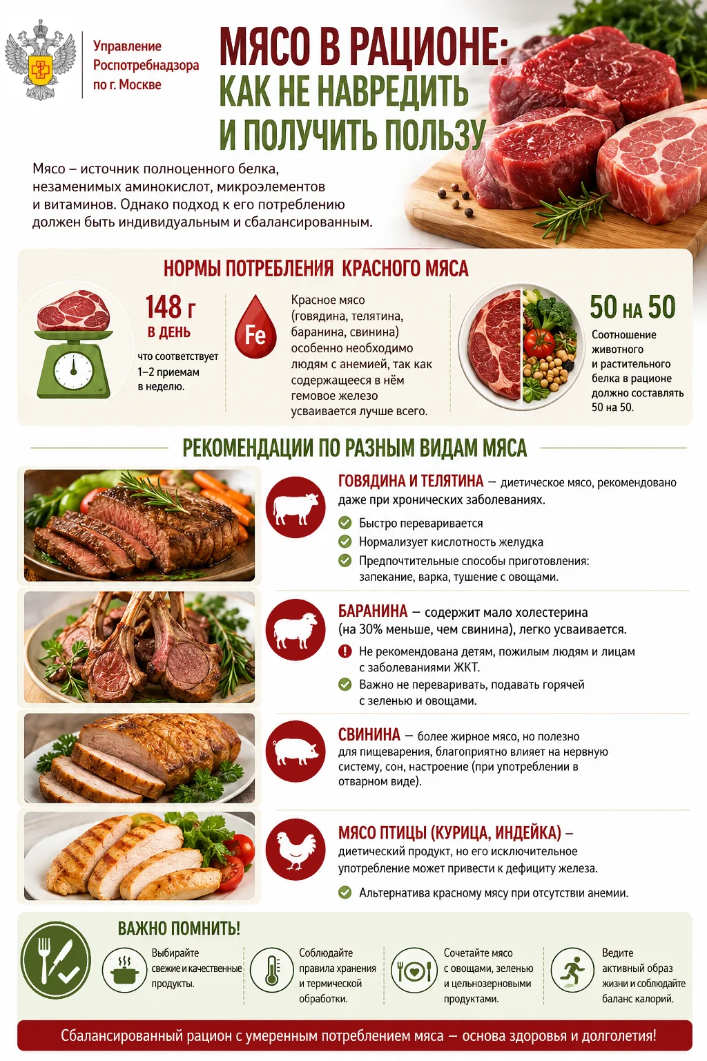 Мясо в рационе: как не навредить и получить пользу🥩

Мясо – источник полноценного белка, незаменимы