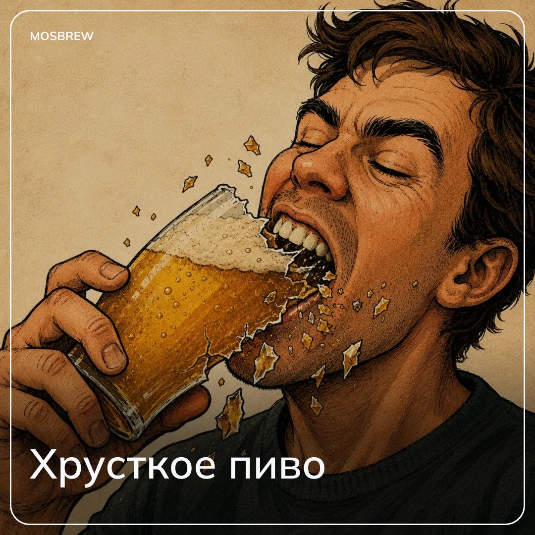 Видели когда-нибудь обзор, где человек с серьезным лицом говорит «это пиво довольно хрусткое»?
Что э