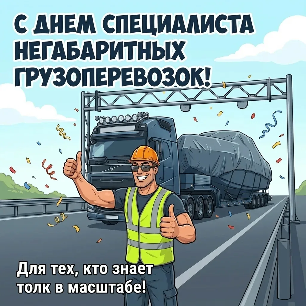 С Днем специалиста по перевозке негабаритных грузов! Мы поздравляем всех, кто причастен к этому непр