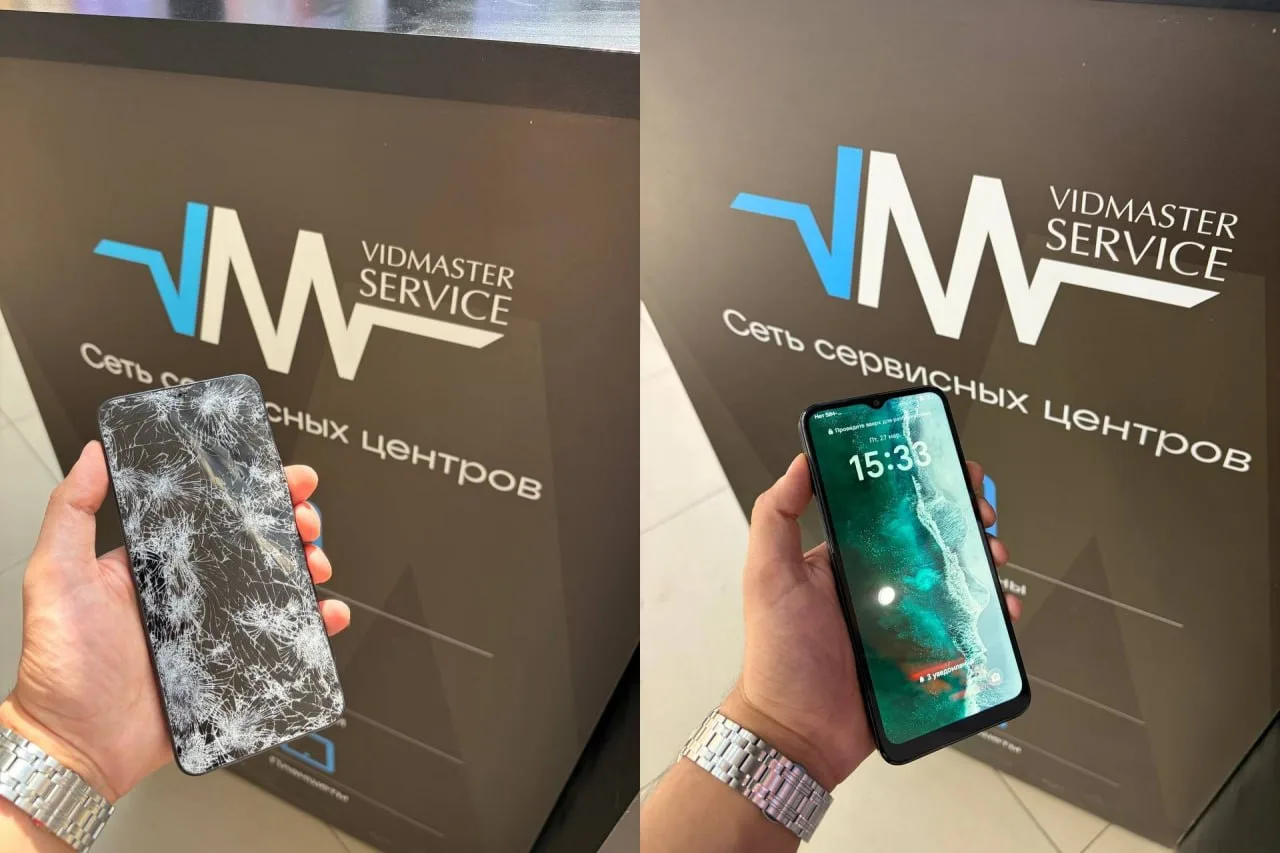 Honor X6b после сильного падения 📱

На фото хорошо видно: экран был разбит почти полностью. Пользов