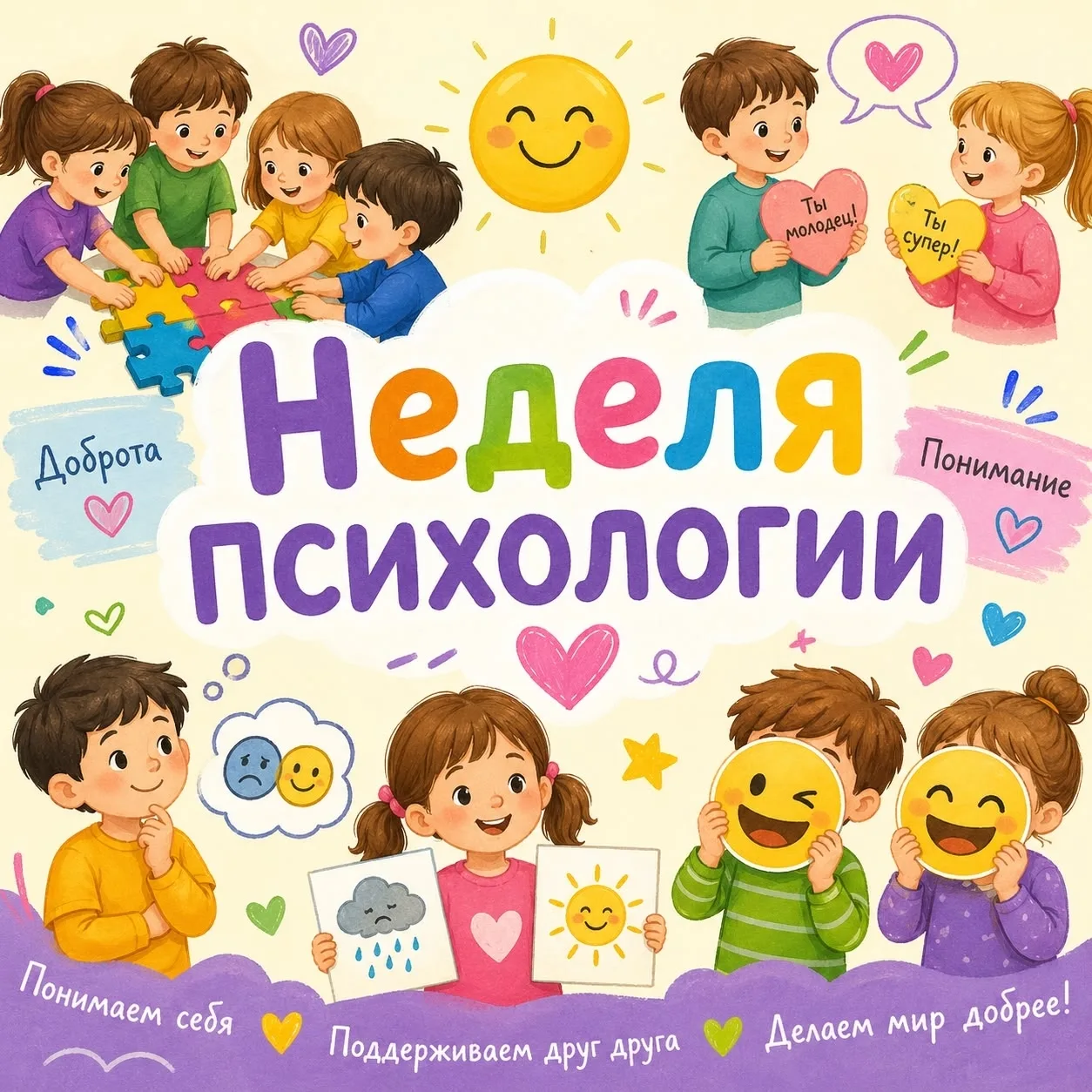 ☺В старших группах прошла «Неделя психологии» — время доброты и взаимопонимания😍

🖐Вот чем мы зани