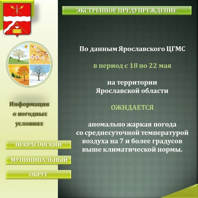 Внимание!
Ожидается аномально жаркая погода.