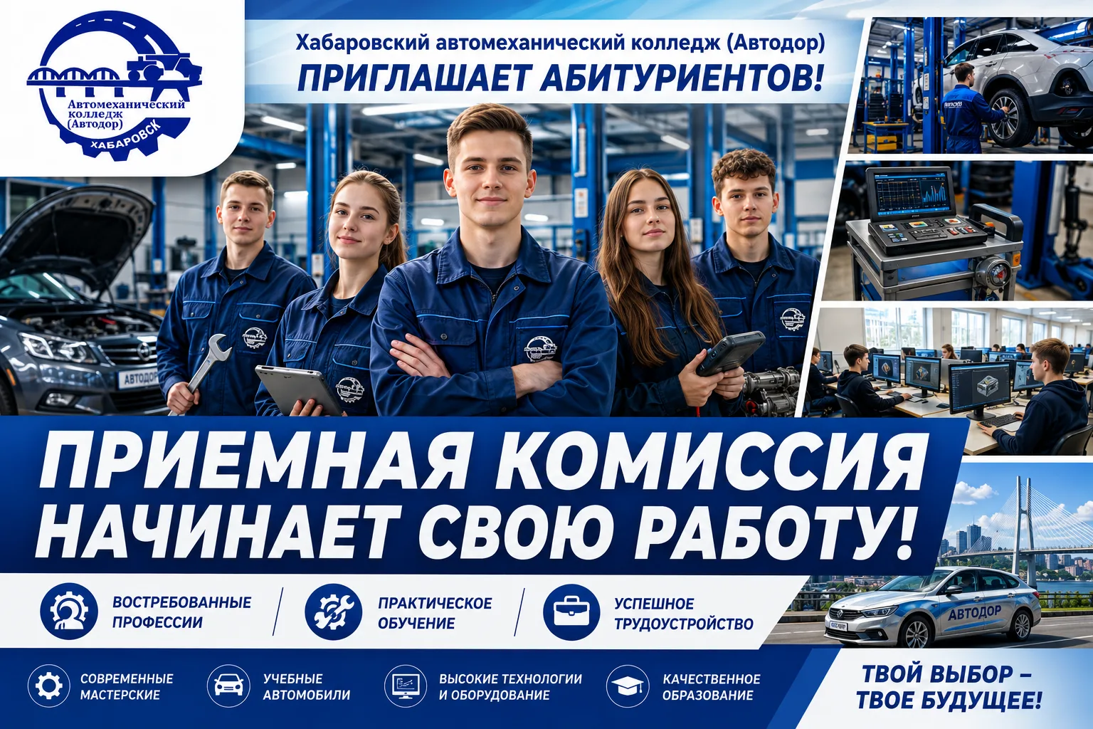 🎓 Уважаемые абитуриенты и родители!

📢 Хабаровский автомеханический колледж (Автодор) объявляет о 