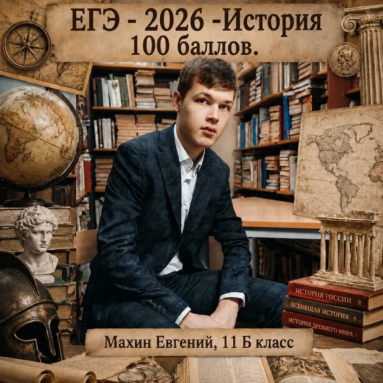 🔥 100 из 100: история — это победа! 🔥

Евгений Махин — абсолютный чемпион ЕГЭ по истории в 2026 го