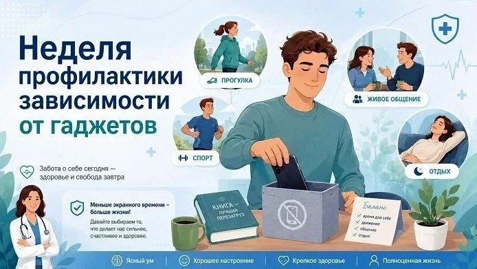Неделя профилактики зависимости от гаджетов
С 15 по 21 июня в России проходит Неделя профилактики за