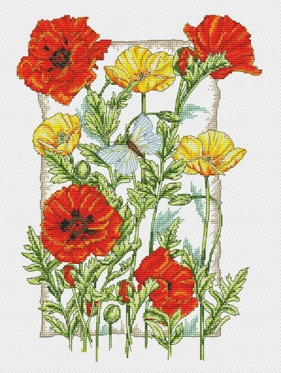 Perfect Poppies. Дизайн Anchor
Схема для вышивки крестом🪡
Размер в крестиках: 130х186

🪡 Наш чат в