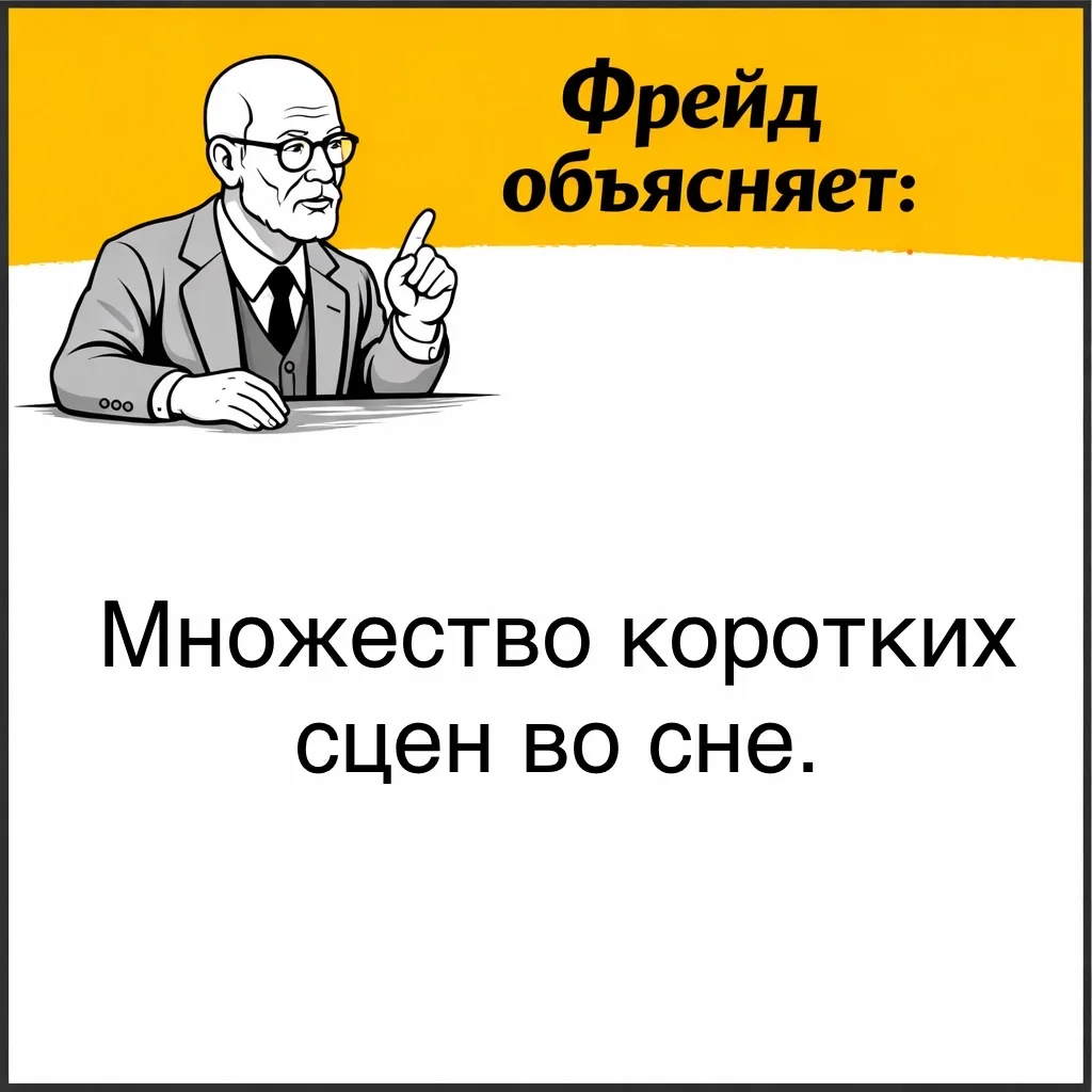 Фрейд обращал внимание на то, что многие сны состоят из коротких и странных фрагментов: обрывков раз