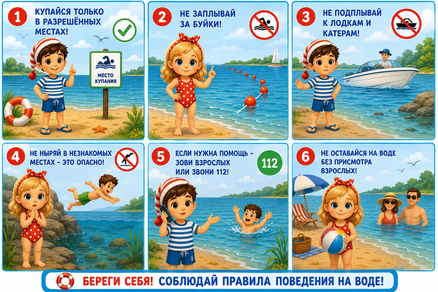 #Безопасность_10
🌊☀️ Безопасность на воде — прежде всего! ☀️🌊

Лето — замечательное время для отды