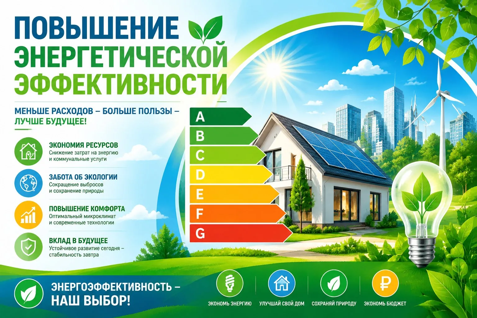 Повышение энергетической эффективности — это простой и доступный путь снизить расходы на электроэнер