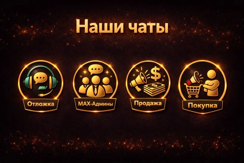 🔥 Наши полезные чаты:

🎧 Отложка — Поддержка/Вопросы/Предложения
https://max.ru/join/WDvZDm9E0ckWZ