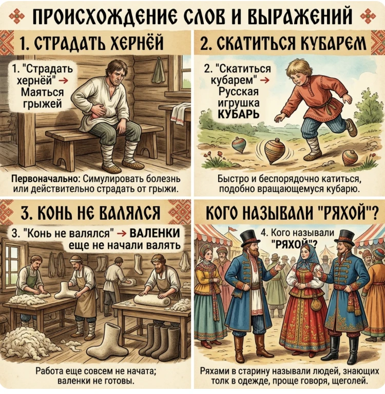Фраза «страдать хернёй» никак не связана с половым органом и происходит от  латинского слова hernia 